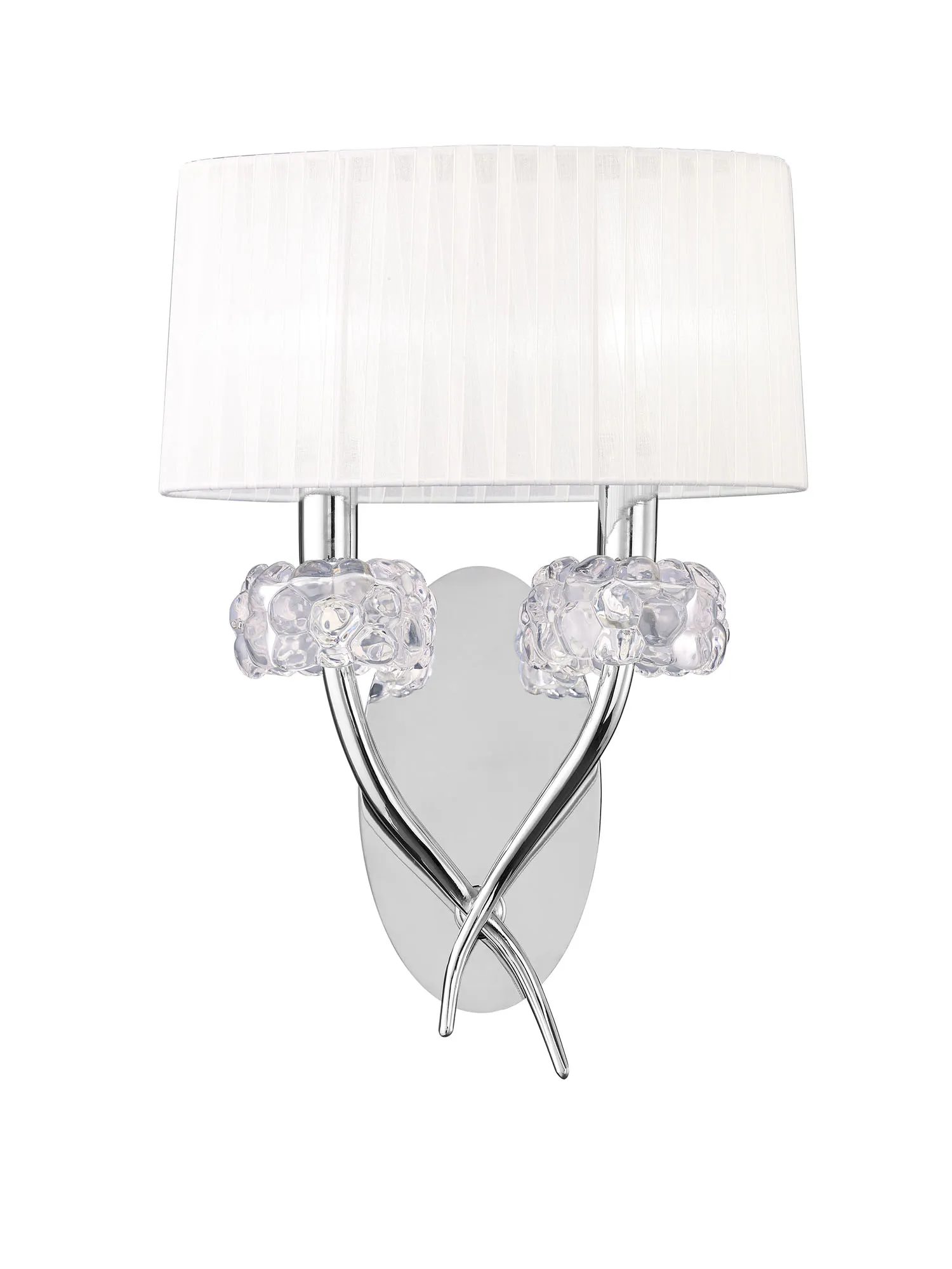 Loewe Polished Chrome-White Wall Lights Mantra Armed Wall Lights